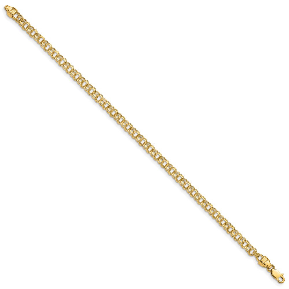 10k 7in 3.75mm Solid Double Link Charm Bracelet (10DOH15-7)