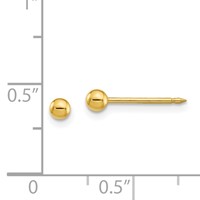 Inverness Stainless Steel 24K Gold-plated 3mm Ball Post Piercing Earrings view 4