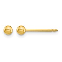 Inverness Stainless Steel 24K Gold-plated 3mm Ball Post Piercing Earrings view 1