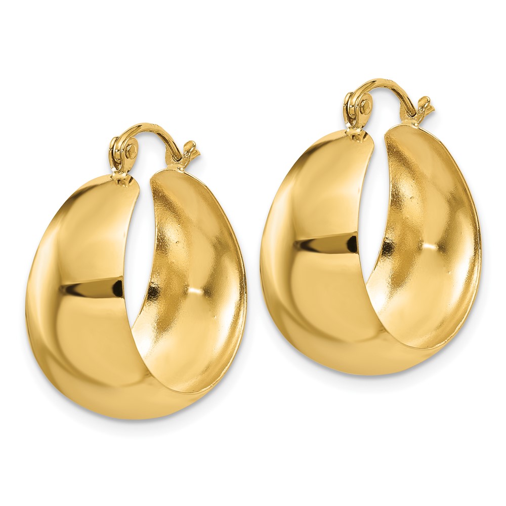 10k Polished 10.5mm Tapered Hoop Earrings (10E673)