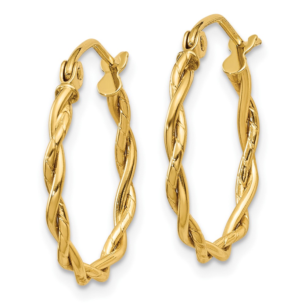 10k Polished 2.25mm Twisted Hoop Earrings (10E849)