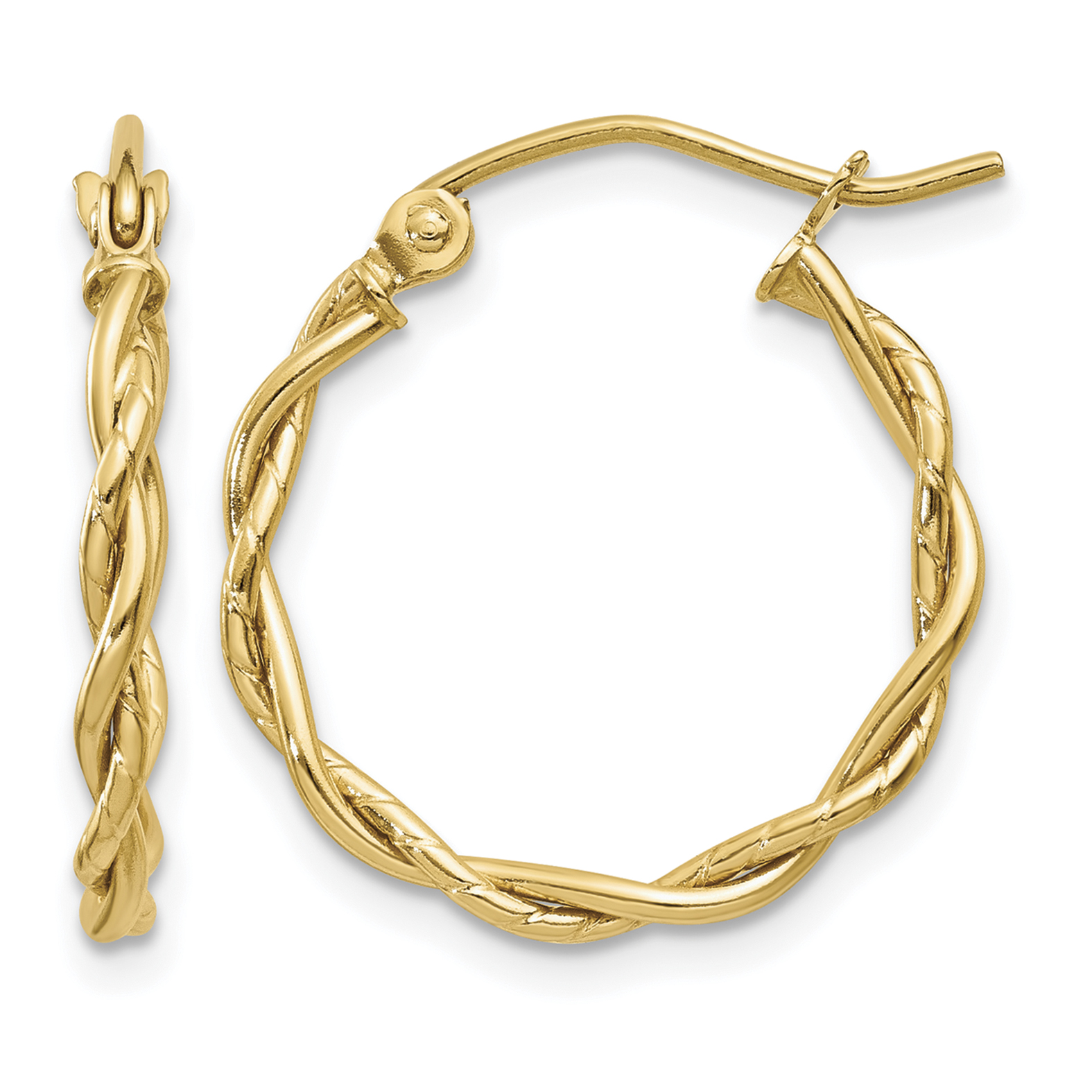 10k Polished 2.25mm Twisted Hoop Earrings (10E849)