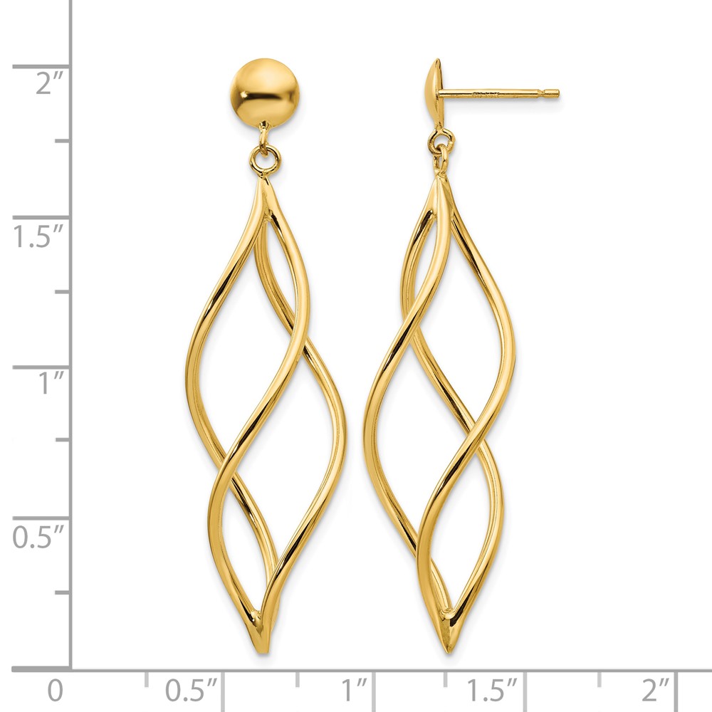 10k Curved Tube Dangle Earrings (10E965)