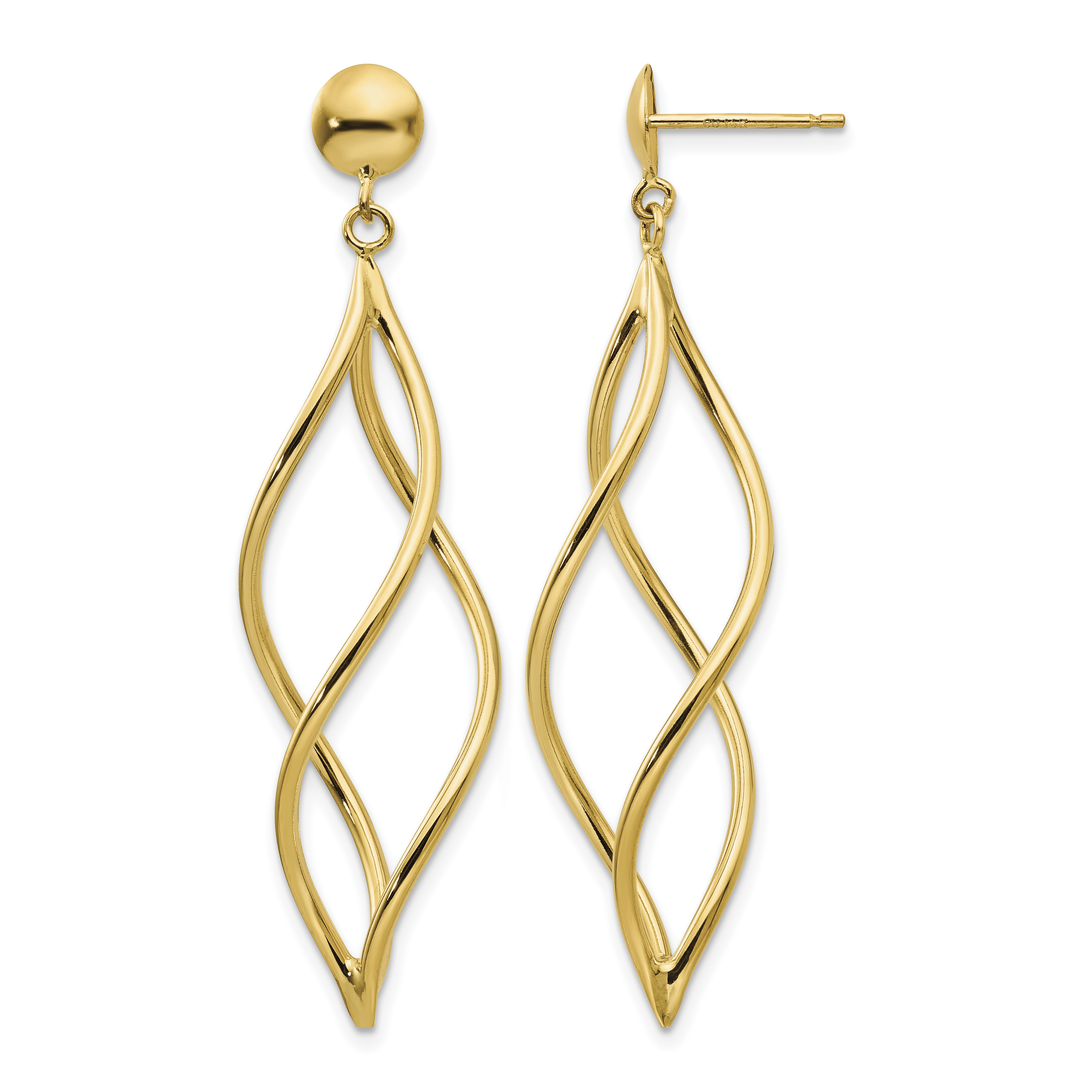 10k Curved Tube Dangle Earrings (10E965)
