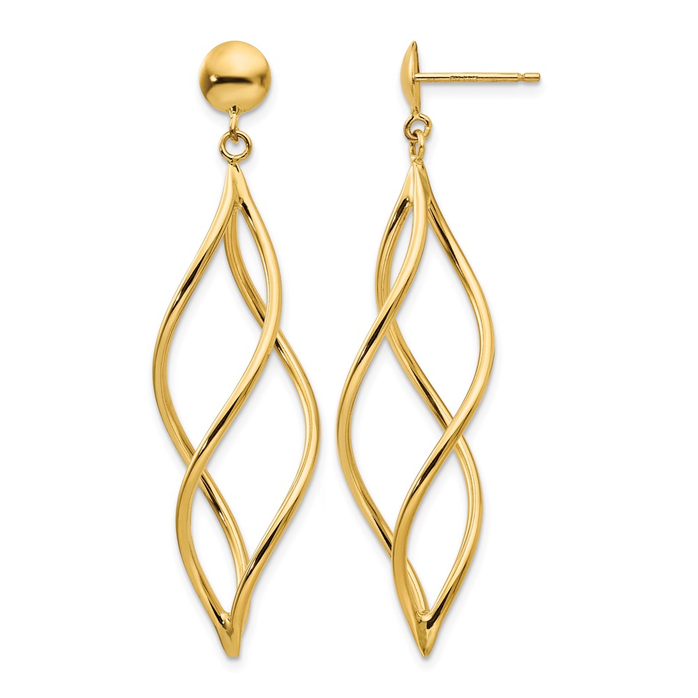 10k Curved Tube Dangle Earrings (10E965)