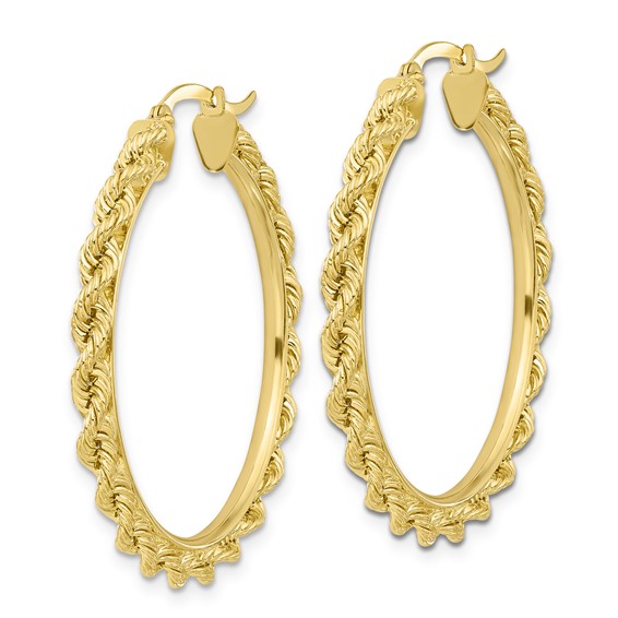 10kt 2x38 Rope Hoop Earrings