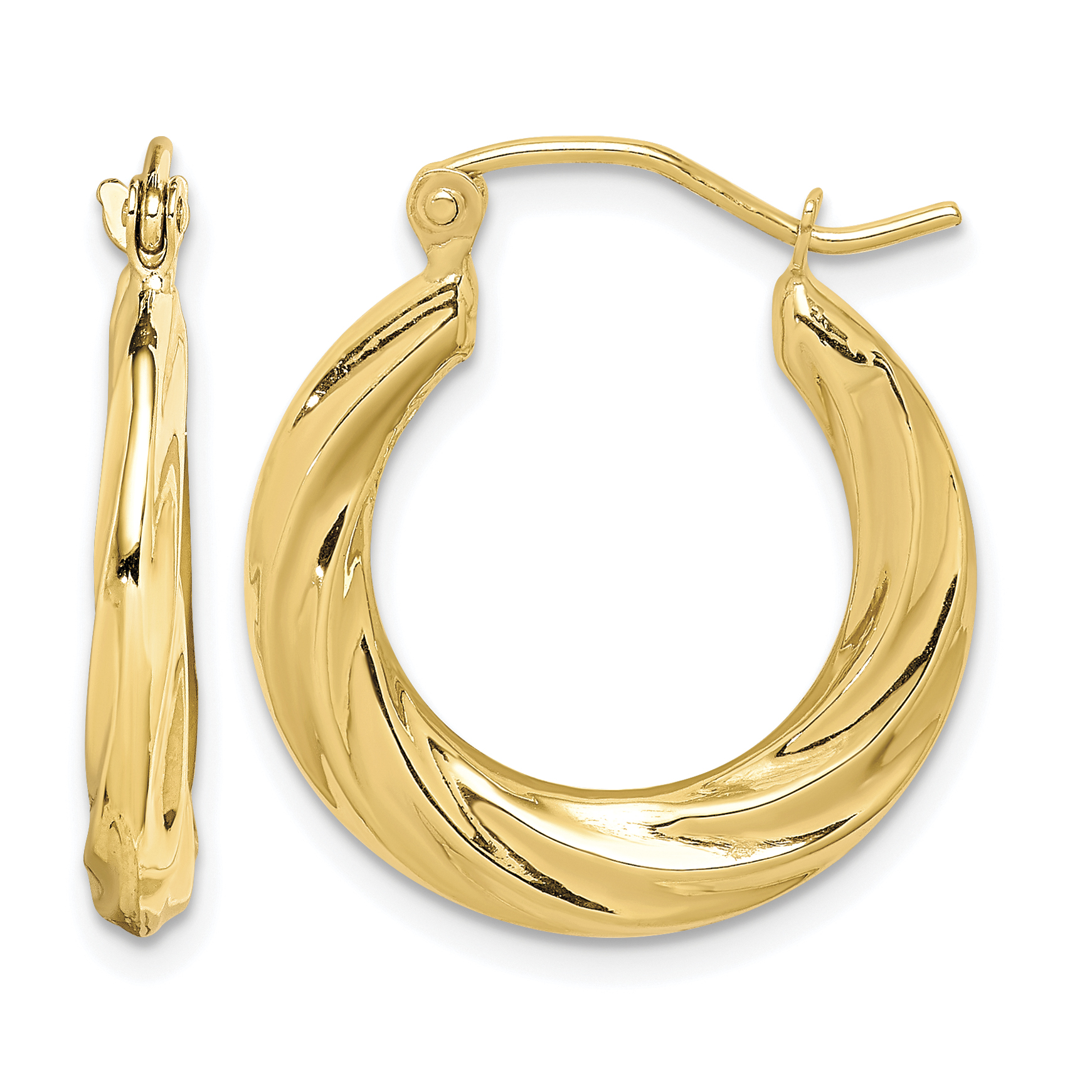 10k Fancy Small Hoop Earrings (10ER116)