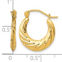 10K Fancy Small Hoop Earrings view 4
