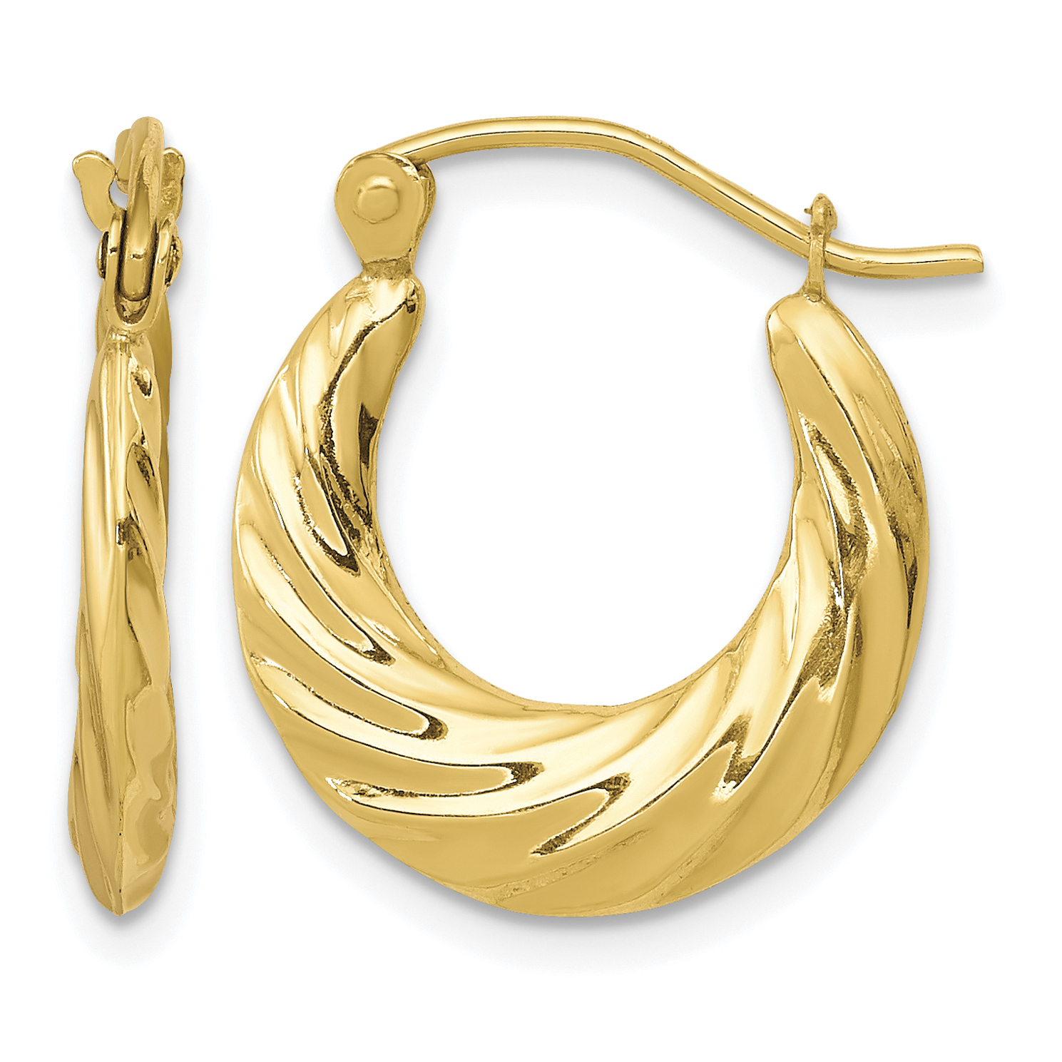 10k Fancy Small Hoop Earrings (10ER120)