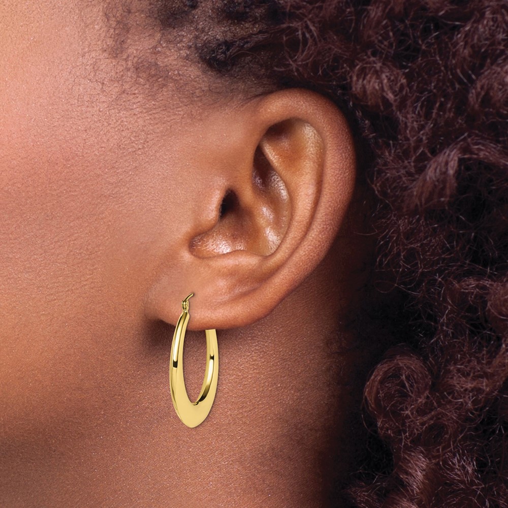 10k Polished Hollow Classic Earrings (10ER139)