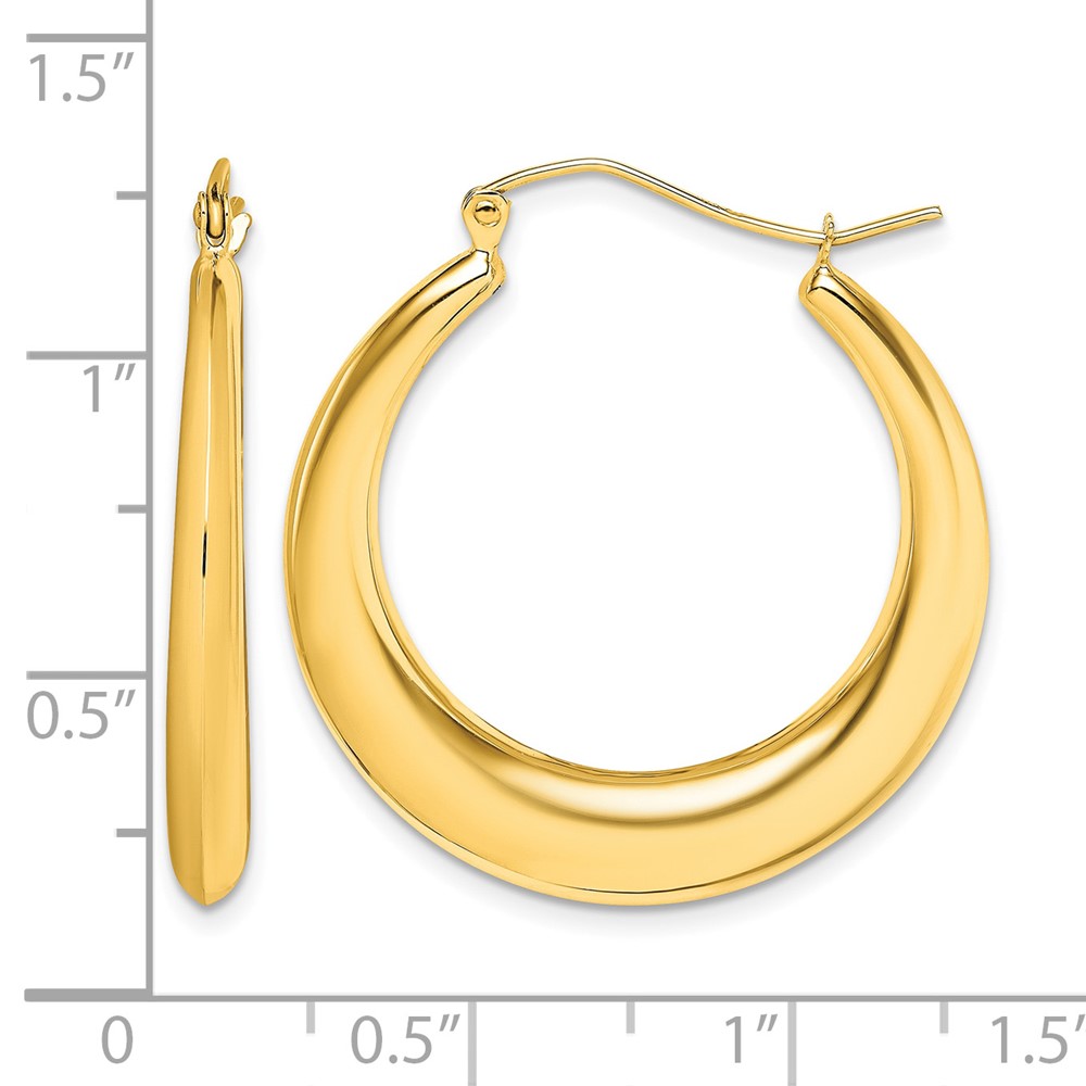 10k Polished Hollow Classic Earrings (10ER139)