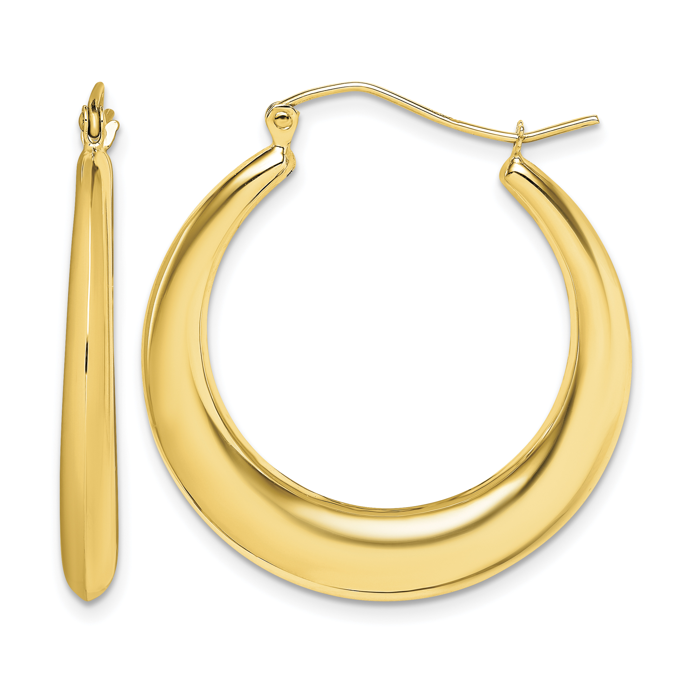 10k Polished Hollow Classic Earrings (10ER139)