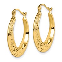 10K Polished Hollow Greek Key Earrings view 2