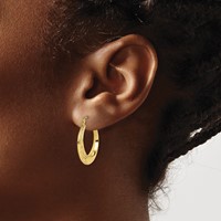 10K Polished Hollow Greek Key Earrings view 3