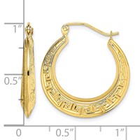 10K Polished Hollow Greek Key Earrings view 4