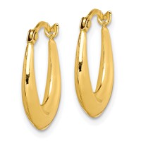 10K Hollow Hoop Earrings view 2