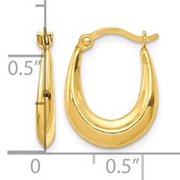 10K Hollow Hoop Earrings view 4