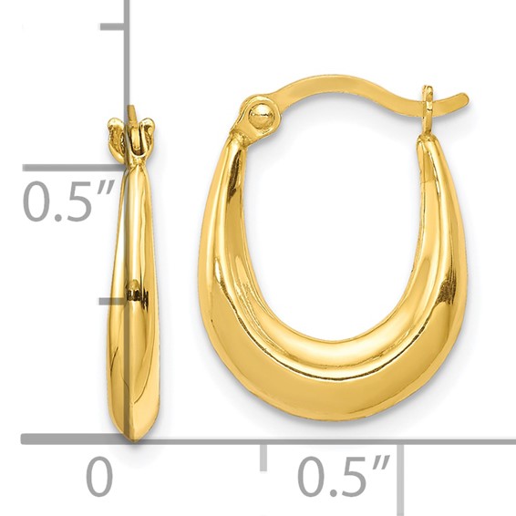 10K Hollow Hoop Earrings