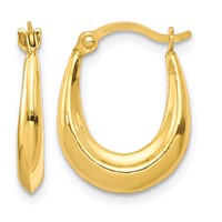 10K Hollow Hoop Earrings view 1
