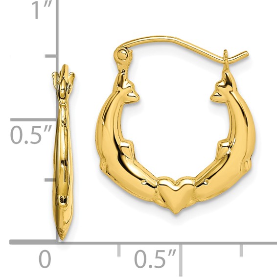 Gold Dolphin Hoop Earrings