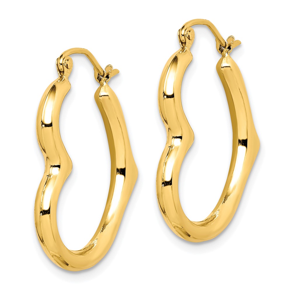 10K Hollow Heart Shape Hoop Earrings (10ER268)
