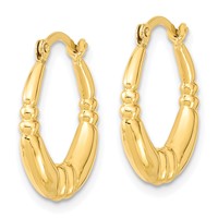 10K Polished Hoop Earrings view 2