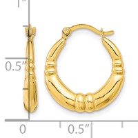 10K Polished Hoop Earrings view 4