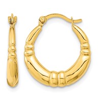 10K Polished Hoop Earrings view 1