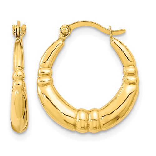 10K Yellow Gold Polished Hoop Earrings