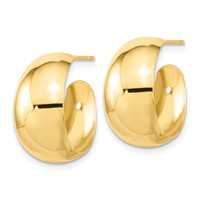 10K Yellow Gold Small Hoop Earrings view 2