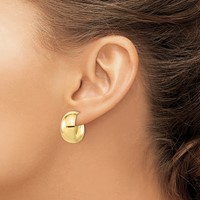 10K Yellow Gold Small Hoop Earrings view 3