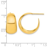 10K Yellow Gold Small Hoop Earrings view 4