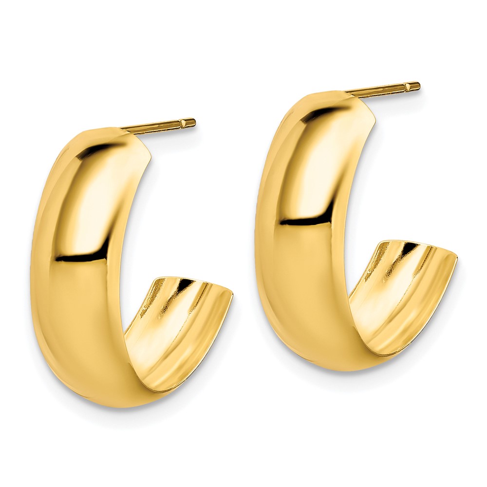 10k Polished 6.5mm J-Hoop Earrings (10ER292)