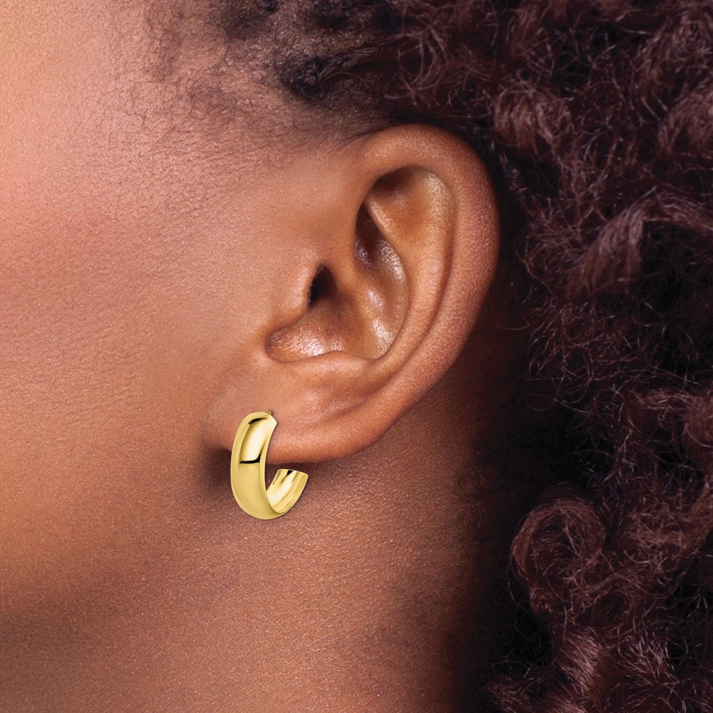 10k Polished 6.5mm J-Hoop Earrings (10ER292)