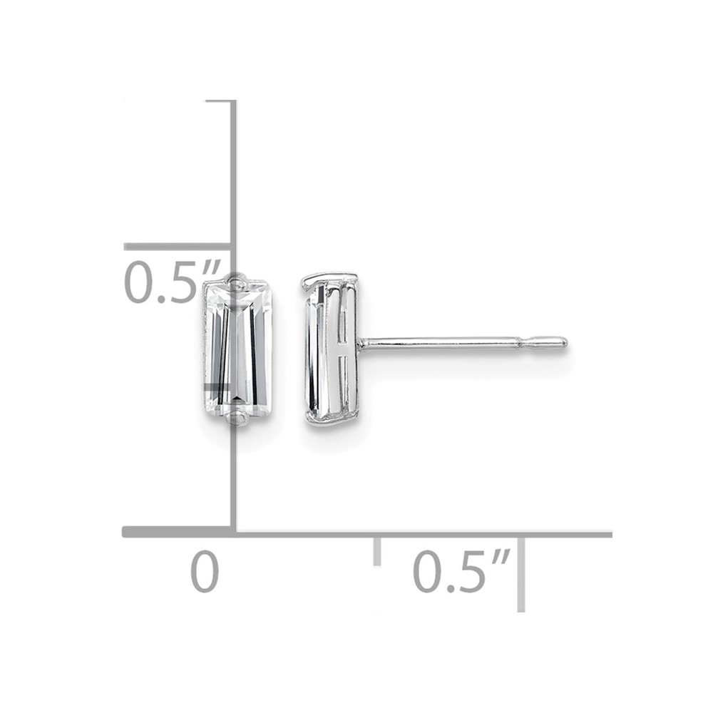 10K White Gold Polished CZ Stud Earrings (10ER318)