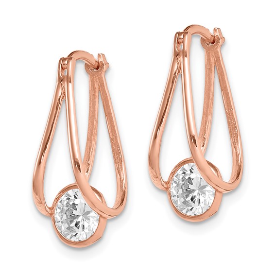 Gold CZ Dangle Earrings