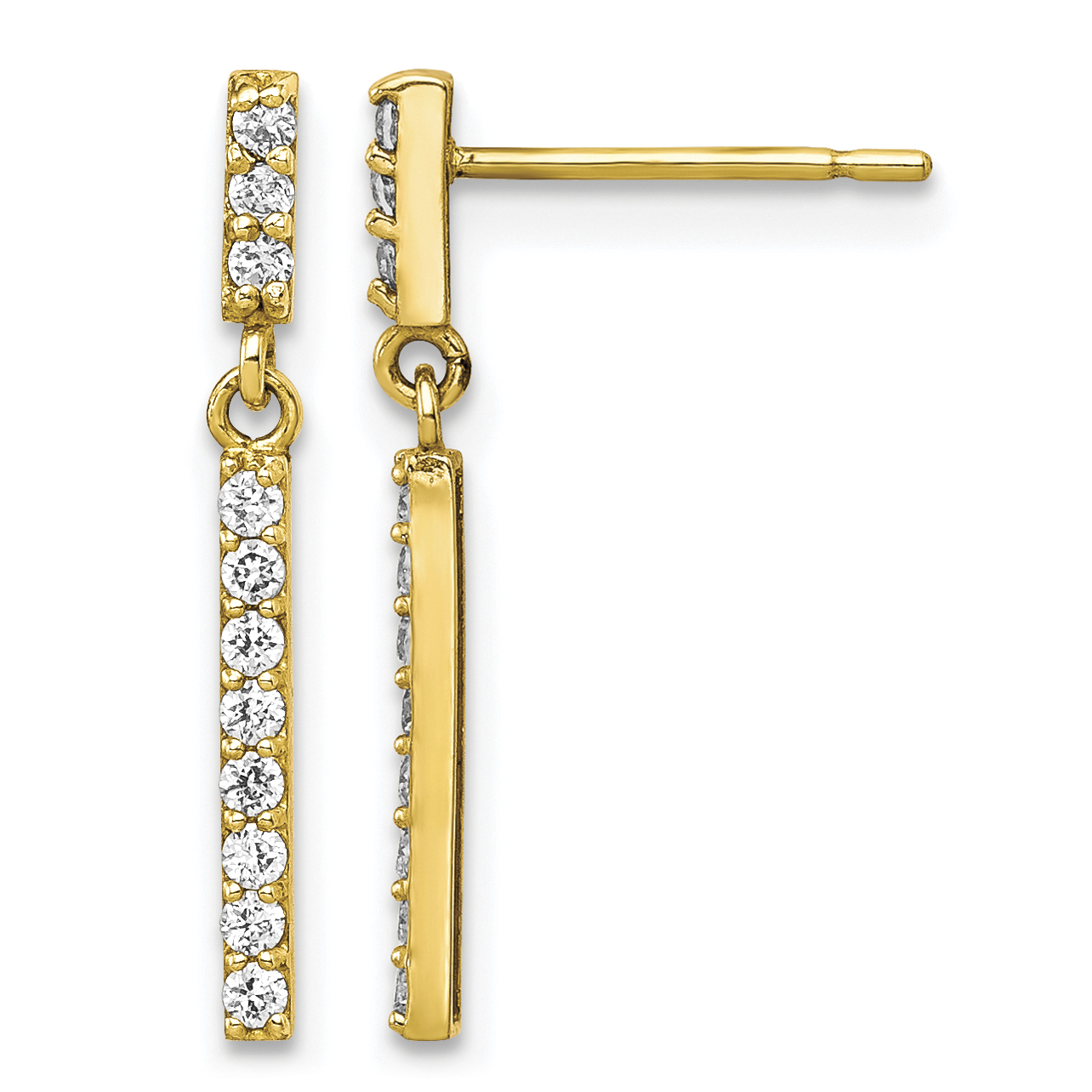 10K CZ Dangle Earrings (10ER322)
