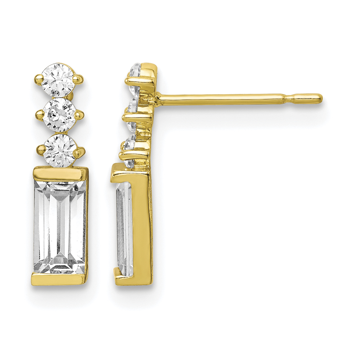 10K Polished CZ Earrings (10ER324)