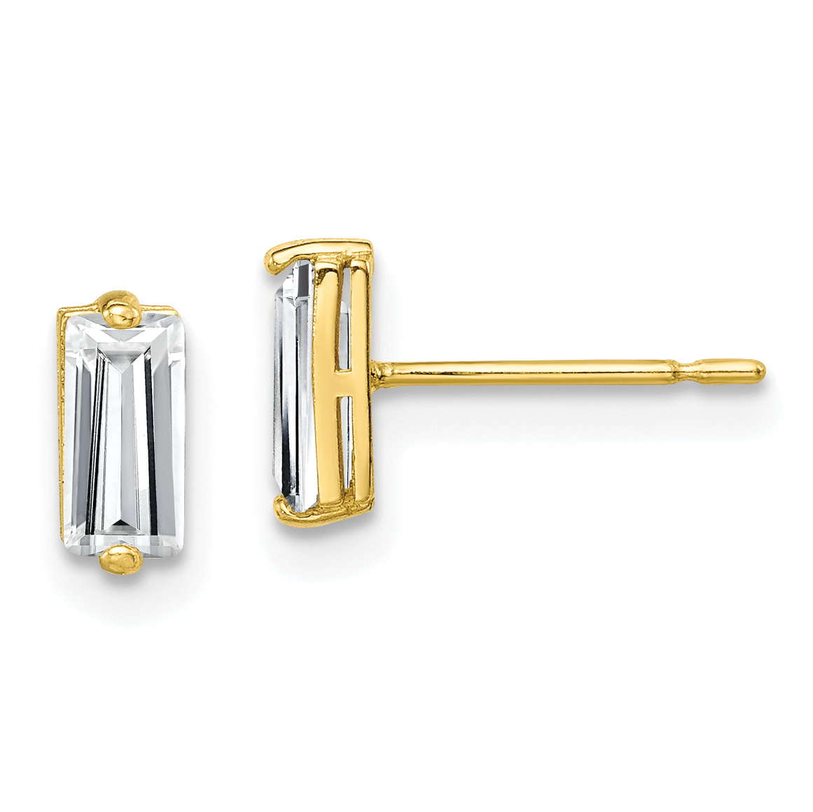 10K Polished CZ Stud Earrings (10ER325)