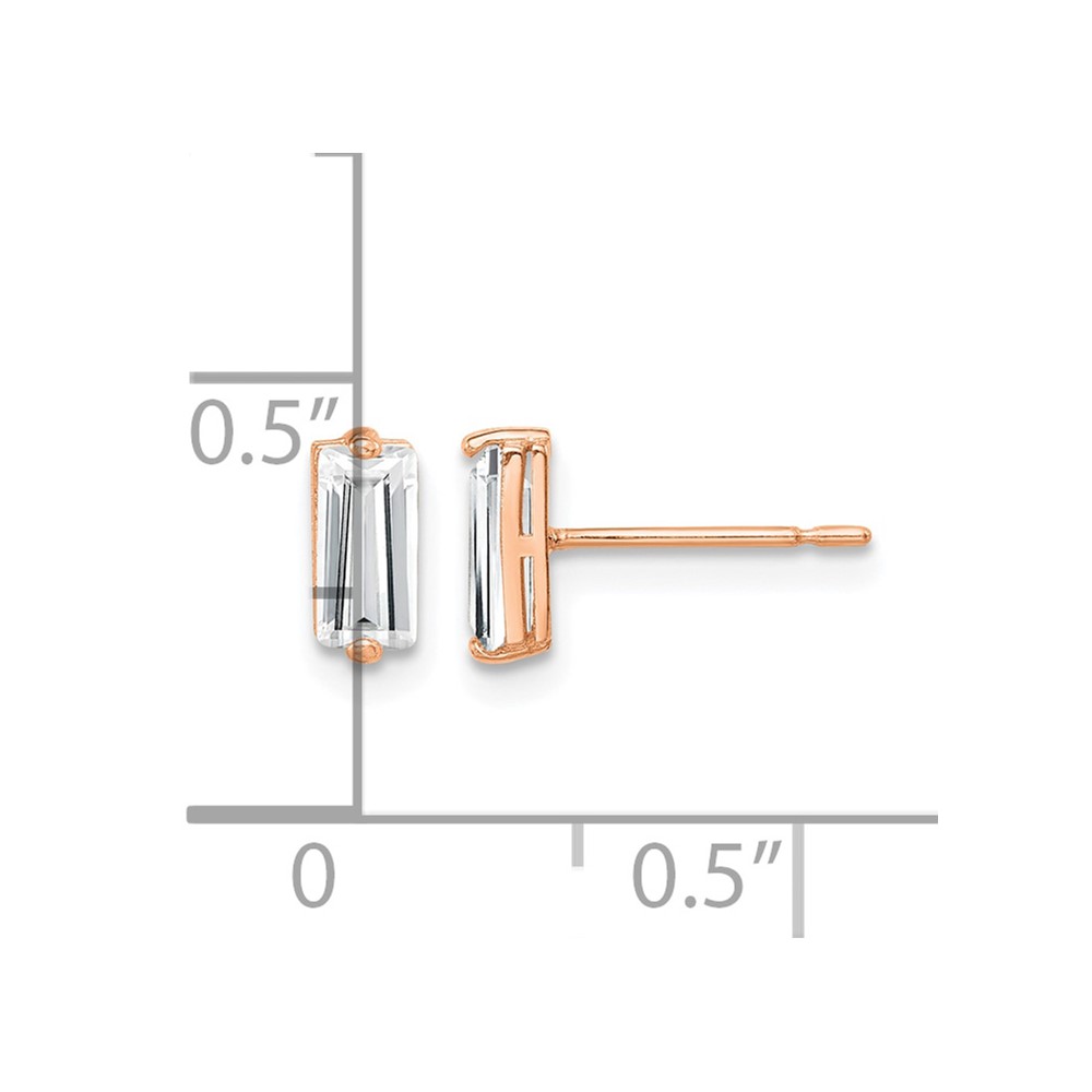 10K Rose Gold Polished CZ Stud Earrings (10ER326)