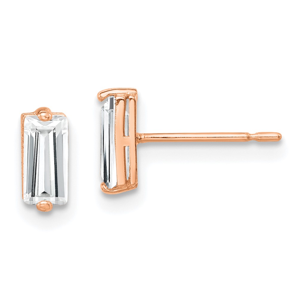 10K Rose Gold Polished CZ Stud Earrings (10ER326)