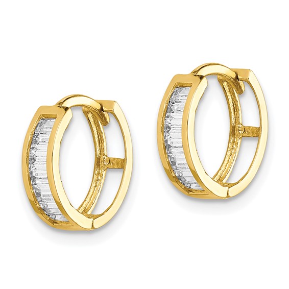 Gold CZ Hoop Earrings