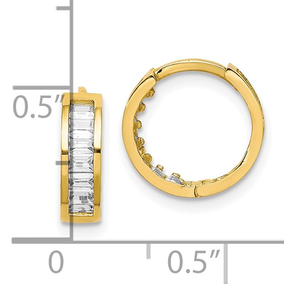 Gold CZ Hoop Earrings