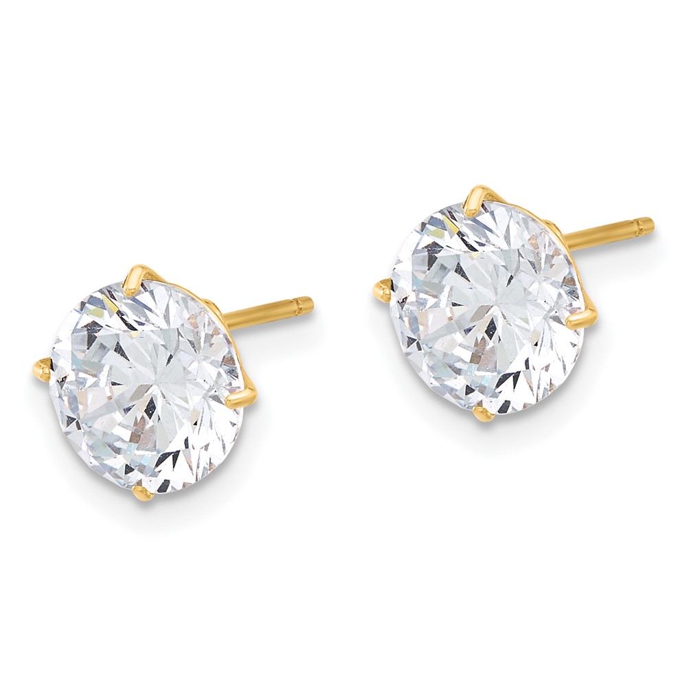 10K Polished 8mm CZ Stud Post Earrings (10ER359)