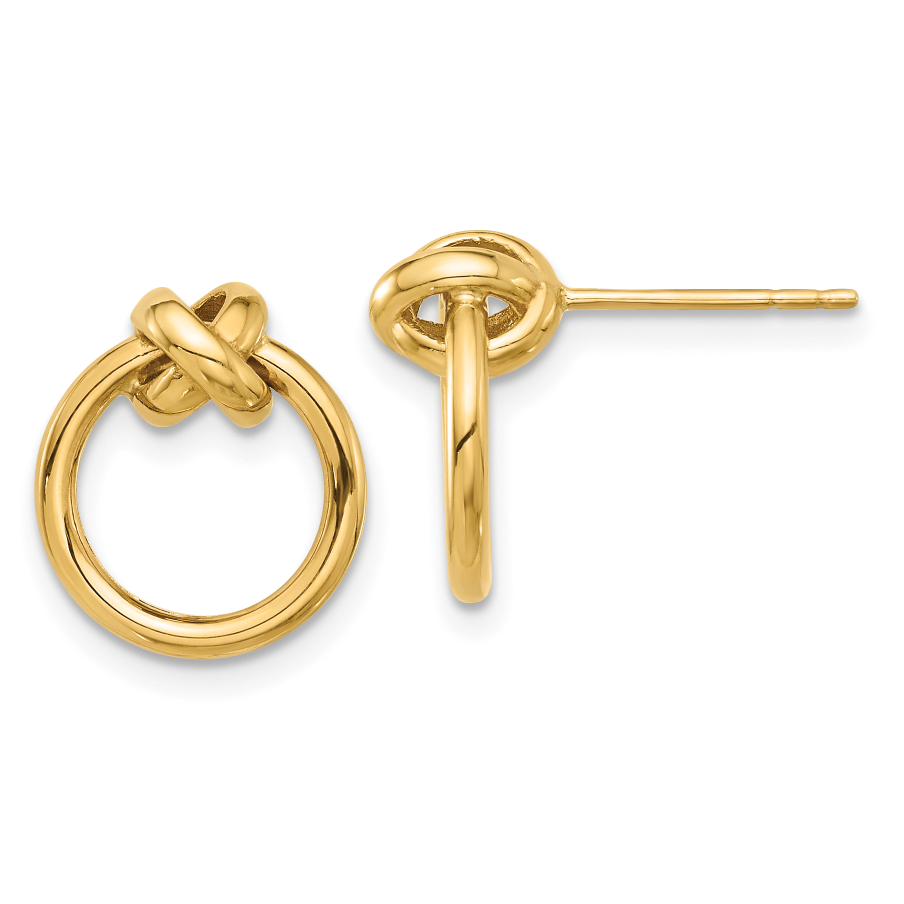 10K Polished Circle Post Earrings (10ER361)