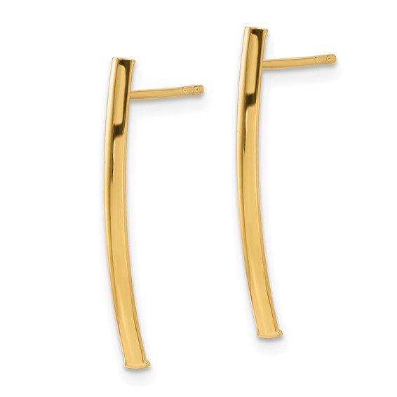 Gold Curved Bar Post Earrings