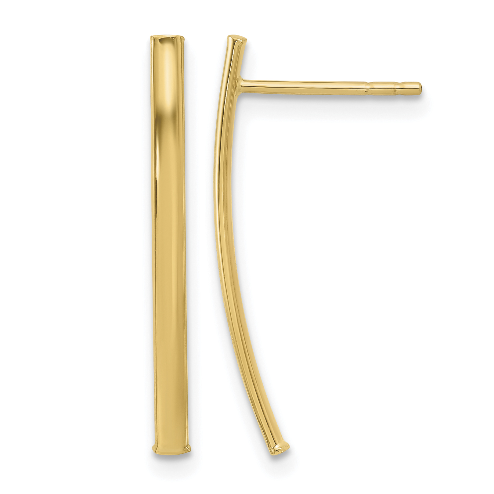 10K Polished Bar Post Earrings (10ER362)