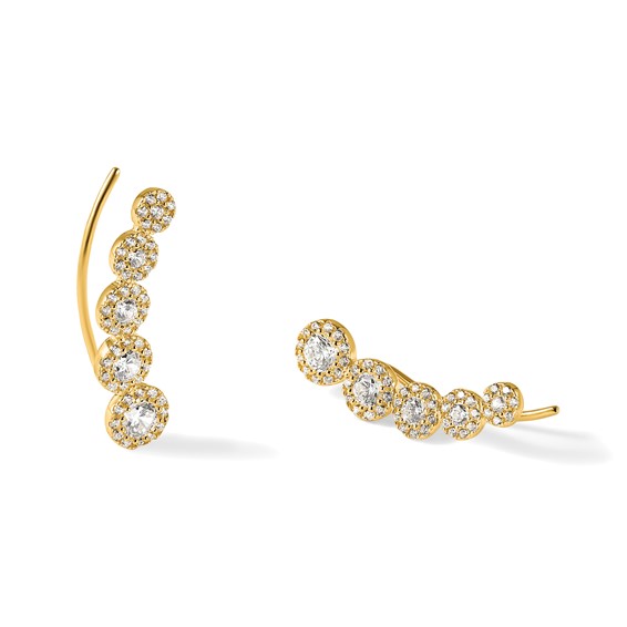 10K Polished CZ Ear Climbers