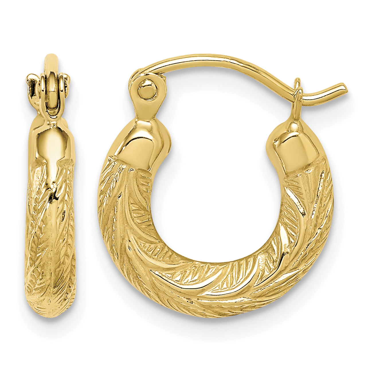 10k Fancy Small Hoop Earrings (10ER89)