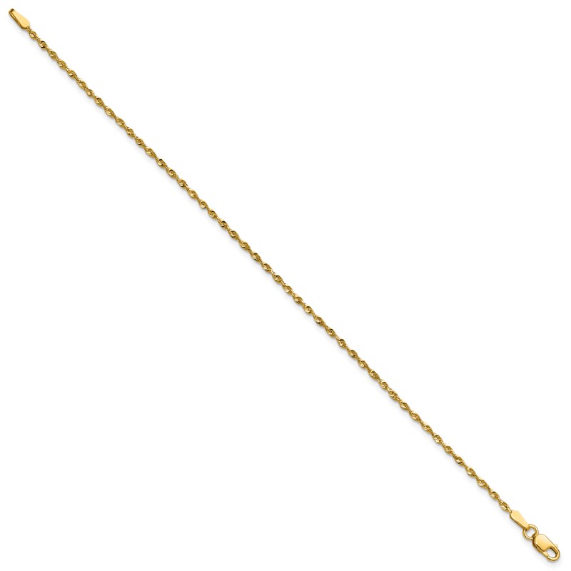 10k 1.5mm Extra-Light D/C Rope Chain Anklet
